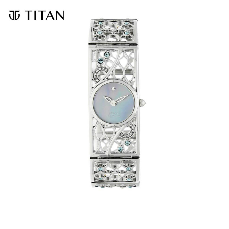 Titan Mother Of Pearl Dial Stainless Steel Strap Women's Watch 9932SM01