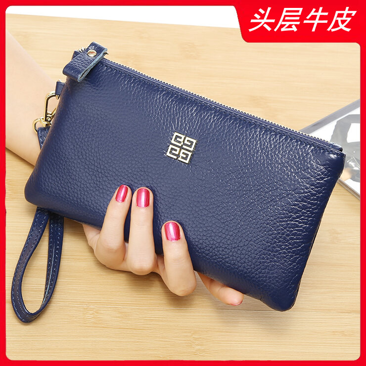 Full-grain Leather Handbag for Women 2022 New Summer Fashion Trendy Clutch Mother Coin Purse Long Genuine Leather Small Bag