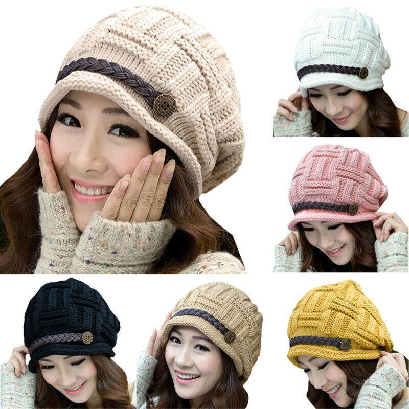 Kraiefs COD Women Ladies Knitted Hat Beret Beanie Knit Crochet Slouchy Woolen Plain Cap