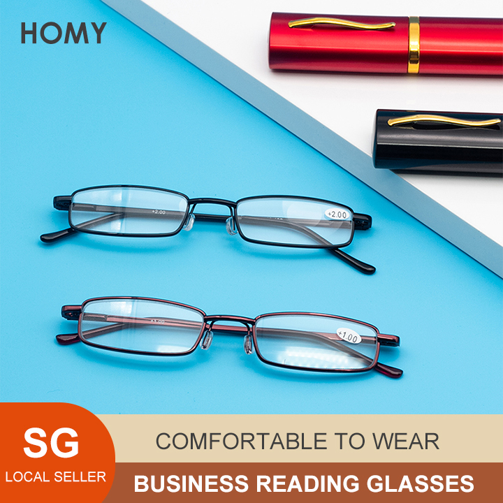 [SG Seller](Gift for parents)HOMY Ultra HD Mini portable Super Light Reading Glass Presbyopic Presbyopia Unisex (HM9022T)Black +100(+1.0)+150(+1.5)+200(+2.0)+250(2.5)+300(+3.0)