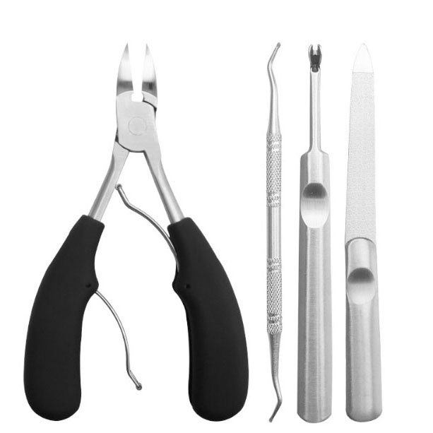 4 Pcs Toenail Clippers, Thick & Ingrown Toe Nail Clippers for Men & Seniors, Pedicure Clippers Toenail Cutters