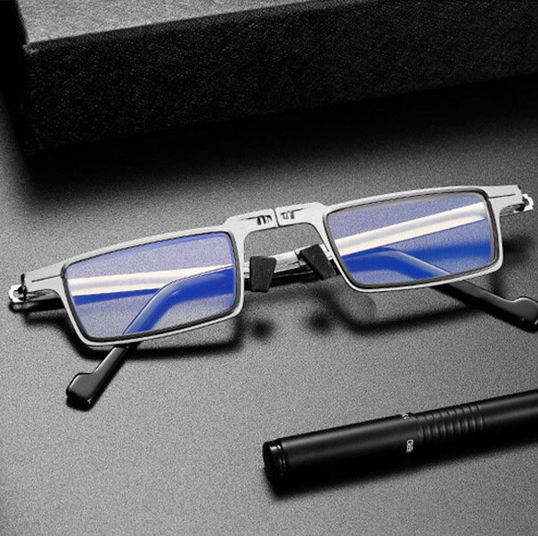 Anti Blue Reading Glasses For Men Women Square Foldable Eyeglasses Frame Presbyopic Glasses Diopter With Grade +1.0(+100) +1.25(+125) +1.5(+150) +1.75(+175) +2.0(+200) +2.25(+225) +2.5(+250) +3.0(+300