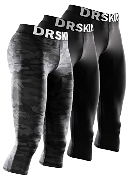 DRSKIN 1p 2p 3p 3/4 Mens Compression Pants Under baselayer Gym Sports Workout Leggings Skin Tights Running Jogger Bodybuilding Soccer Made in Korea