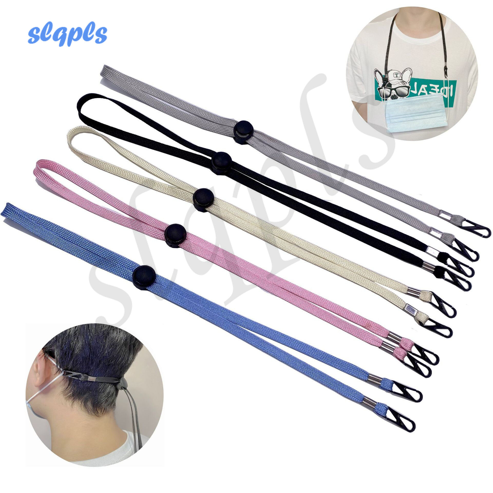 1pc mask strap lanyard Hanging Rope Face Mask Holder Adjustable Traceless Ear Hanging RopeEar Hanging Mask Rope Chain Extension Non-Slip Face Mask Lanyard Hanging Buckle Elastic Mask Hanging Rope Face