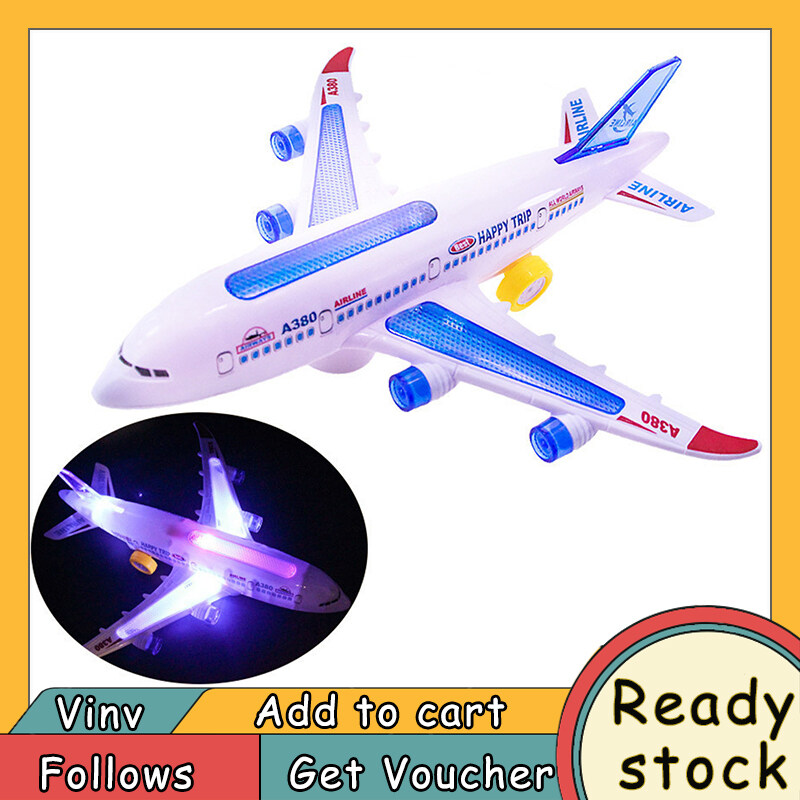 Vinv Electric Kids Action Toy Airplane Plane with Lights and Sounds Toy Planes for Boys and Girls