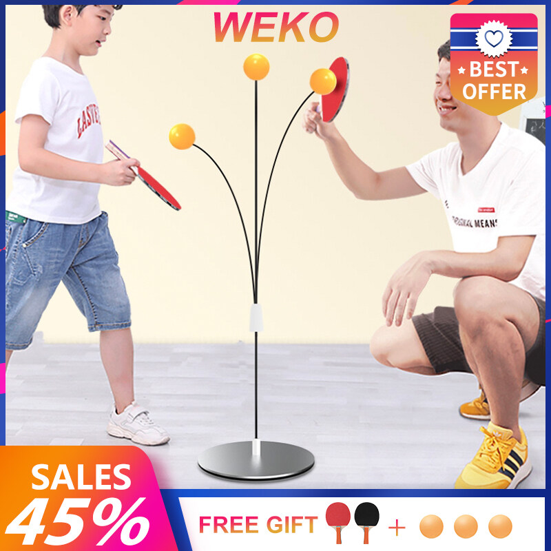 WEKO Portable Table Tennis  Trainer Pingpong Toy For Kids Elastic Flexible Soft Shaft Training Equipment Kit Single Self-training