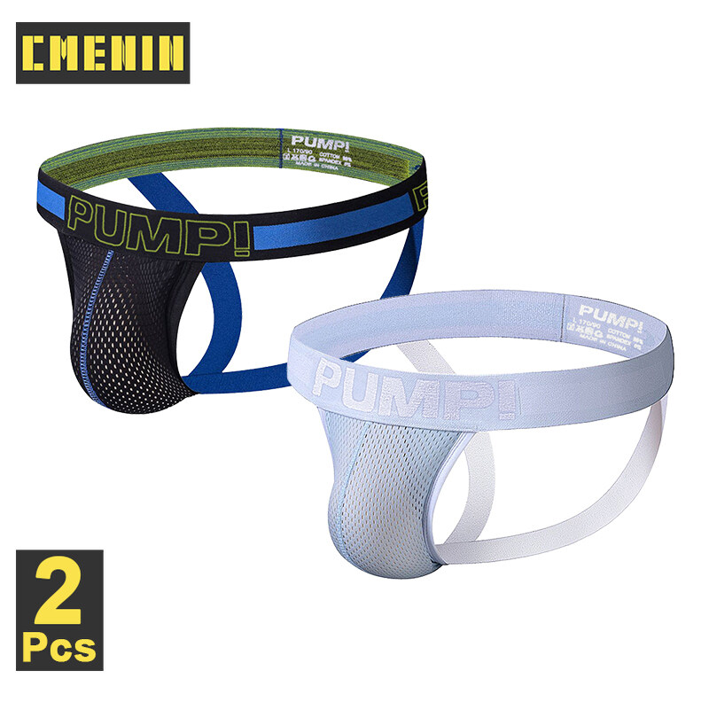 CMENIN PUMP 2Pcs Dot Bamboo Sexy Underwear Thong Mens Jockstrap Men Hot Sale Thongs Jockstrap Men And G strings Lingeries CMENIN Soft Print Innerwear H488