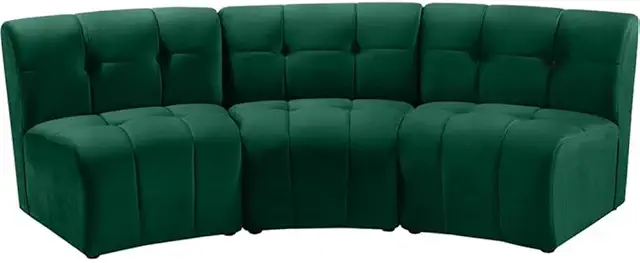 Limitless Collection Modern | Contemporary Velvet Upholstered Modular Sectional with Deep Channel and Button Tufting